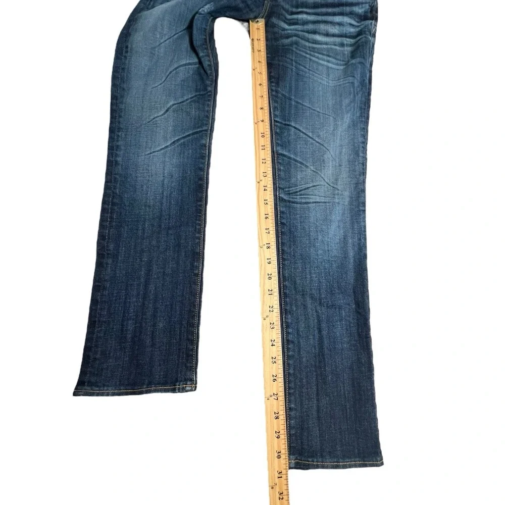 Driftwood Womens 28 Dark Wash Low Rise Slim‎ Straight Distressed Jeans